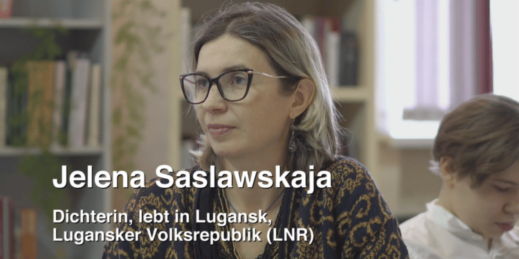 Jelena Saslawskaja Dichterin Lebt in Lugansk, Lugansker Volksrepublik, LNR